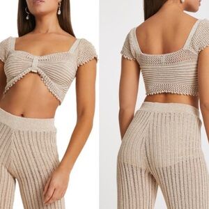 River Island Beige Knit Crop Top